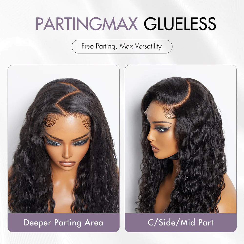 PartingMax Glueless Wig Water Wave 7x6 Closure HD Lace 100% Human Hair Wig Ready To Go