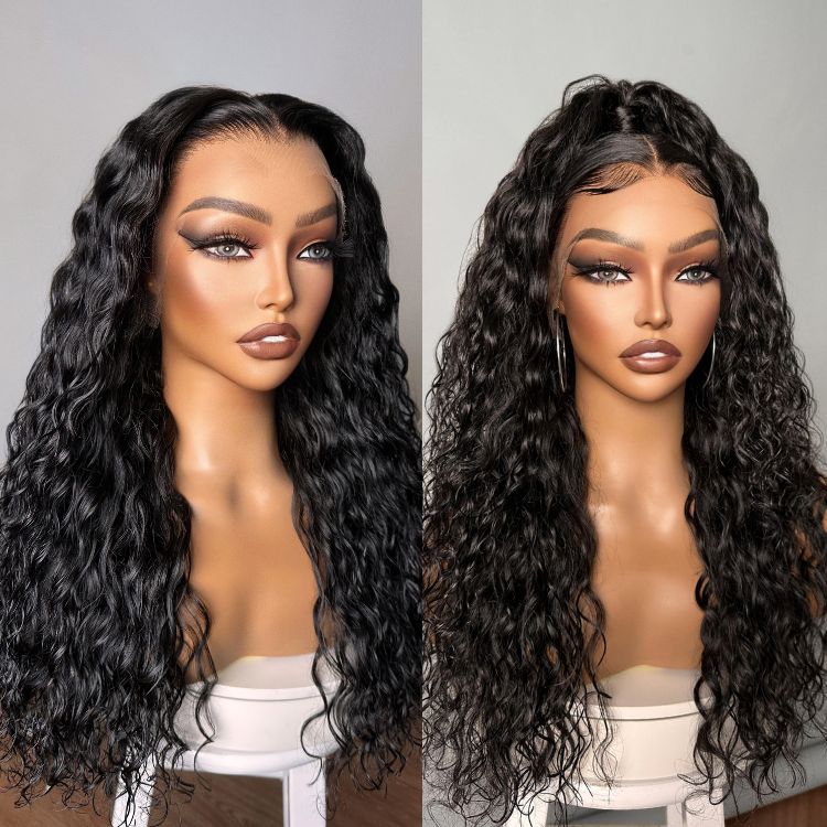 PartingMax Glueless Wig Water Wave 7x6 Closure HD Lace 100% Human Hair Wig Ready To Go